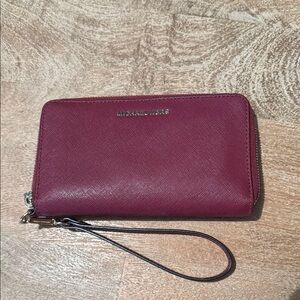 Michael Kors Burgundy Wristlet Wallet